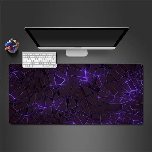 Mauspad,Groß XXL Gaming Mauspad Extended Large Lila Schwarze Geometrie Mouse Pad Premium-Strukturiertes Rutschfestes mit Genähten Kanten Schreibtisch Matte für Notebooks, PC 1000x500x3mm Mauspad,Groß XXL Gaming Mauspad Extended Large Lila Schwarze Geometrie Mouse Pad Premium-Strukturiertes Rutschfestes mit Genähten Kanten Schreibtisch Matte für Notebooks, PC 1000x500x3mm von Tainrun