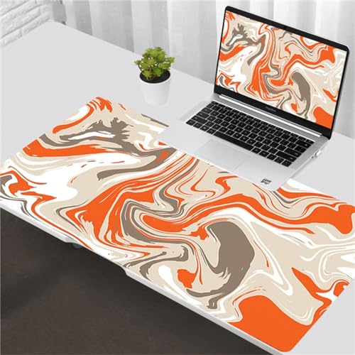 XXL Gaming Mauspad 600x300x3mm Large Keyboard Mousepad Non-Slip Rubber Base Desk Mat Special Surface to Improves Precision and Speed (Orange Braun) von Tainrun