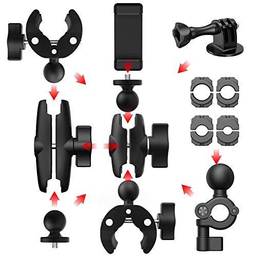 Taisioner Super Clamp Zubehör Kit 360° Kugelkopf Magic Arm Fotografie frei für Motorrad Fahrrad Spiegel GoPro AKASO DJI Insta360 Action Kamera DSLR Taisioner Super Clamp Zubehör Kit 360° Kugelkopf Magic Arm Fotografie frei für Motorrad Fahrrad Spiegel GoPro AKASO DJI Insta360 Action Kamera DSLR von Taisioner