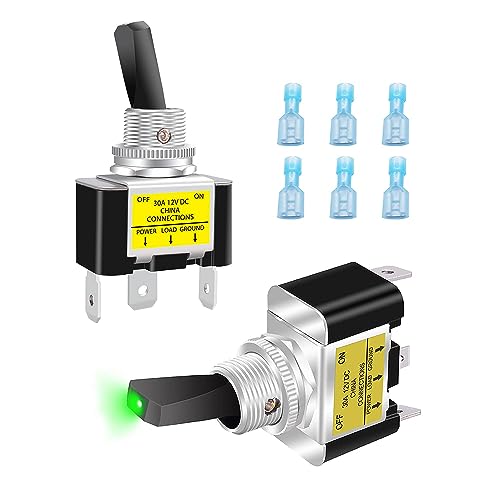 Taiss/2 Stück kippschalter 12v DC grün LED Wippschalter 30A SPST EIN/AUS 3Pin Mit Terminal,Für Auto Oder Boot ASW-07D-2-G-DZ Taiss/2 Stück kippschalter 12v DC grün LED Wippschalter 30A SPST EIN/AUS 3Pin Mit Terminal,Für Auto Oder Boot ASW-07D-2-G-DZ von Taiss