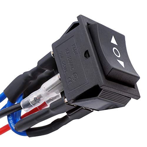 Taiss/Momentanen wippschalter 6 polig Polarer Umkehrschalter DPDT (EIN) AUS(EIN) 3 Position 10A 12V wipptaster Automatikschalter Gleichstrommotor mit Draht KCD2-223-M-JT von Taiss