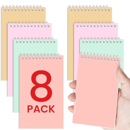 Mini-Notizbücher, 3 x 5 Taschen, Spiralnotizblöcke mit linierten Seiten, das perfekte kleine Mini-Notizbuch, um organisiert zu bleiben und die Produktivität bei der Arbeit oder Schule zu steigern (4 Mini-Notizbücher, 3 x 5 Taschen, Spiralnotizblöcke mit linierten Seiten, das perfekte kleine Mini-Notizbuch, um organisiert zu bleiben und die Produktivität bei der Arbeit oder Schule zu steigern (4 von Taja