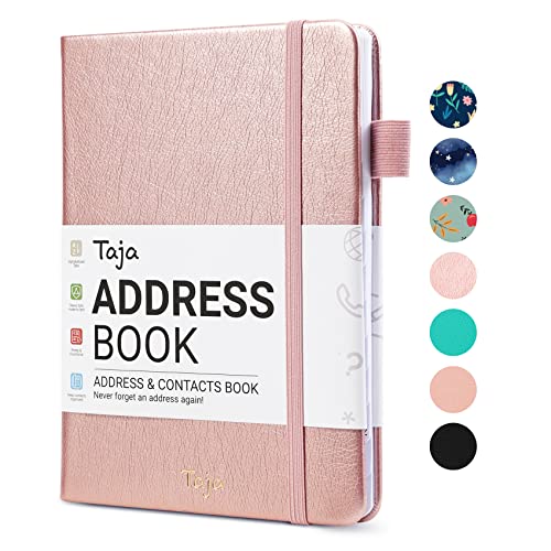 Taja Adressbuch mit alphabetischen Registern, Hardcover Adressbuch Großdruck für Kontaktaufnahmen, kleines Adressbuch zum Aufbewahren all Ihrer wichtigen Informationen an einem Ort - Roségold Taja Adressbuch mit alphabetischen Registern, Hardcover Adressbuch Großdruck für Kontaktaufnahmen, kleines Adressbuch zum Aufbewahren all Ihrer wichtigen Informationen an einem Ort - Roségold von Taja