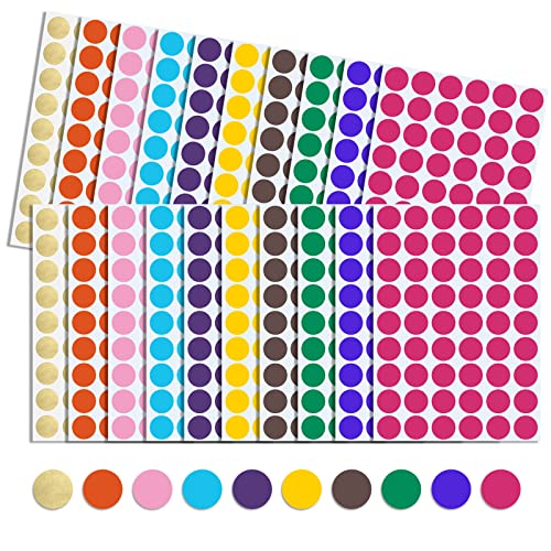 1080 Stück Klebepunkte Bunt 20mm Markierungspunkte Punkte Runde Aufkleber 10 Farben Markierungspunkte Selbstklebend für Büro Schule 1080 Stück Klebepunkte Bunt 20mm Markierungspunkte Punkte Runde Aufkleber 10 Farben Markierungspunkte Selbstklebend für Büro Schule von TakFree