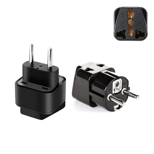 2Stk. Reiseadapter Welt auf Deutschland Typ F Schuko 2in1 16A 2500W Max USA/UK/AUS/China/Japan auf Deutschland/EU Typ E 16A 2200W Max Stromadapter (Model B + Model C) von Taketronics