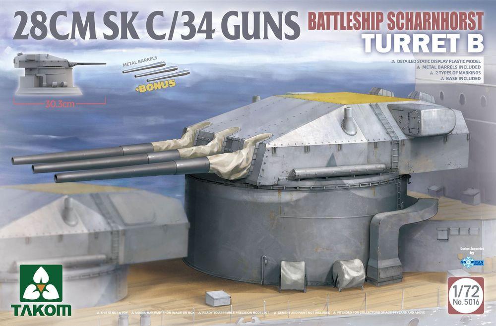 Battleship Scharnhorst Turm B 28cm SK C/34 Guns von Takom