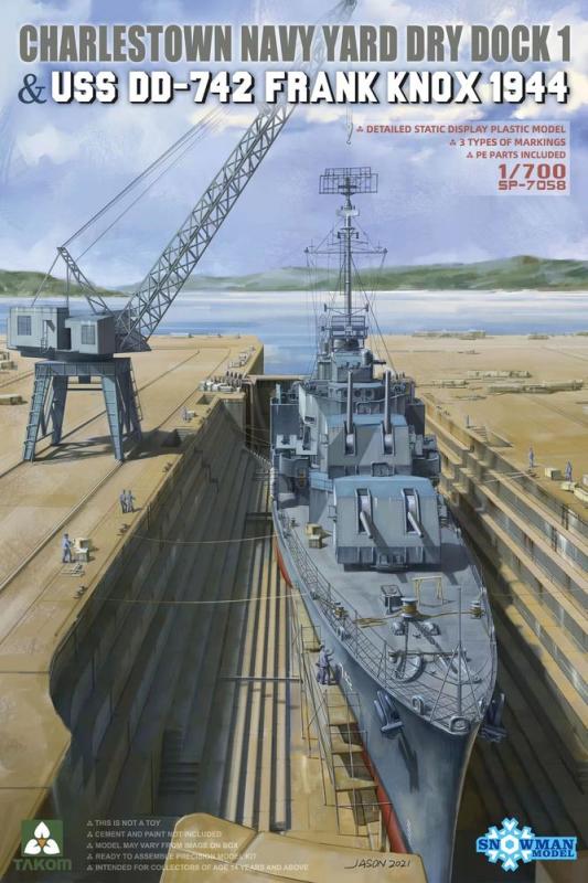 Charlestown Navy Yard Dry Dock 1 & USS DD-742 Frank Knox 1944 von Takom