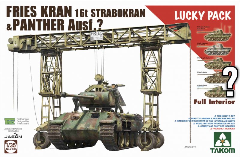 FRIES KRAN 16t Strabokran1943/44 & Panther von Takom