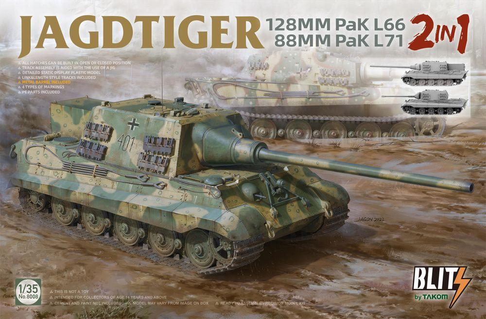 Jagdtiger (2in1) 128mm PaK L66 / 88mm Pak L71 von Takom