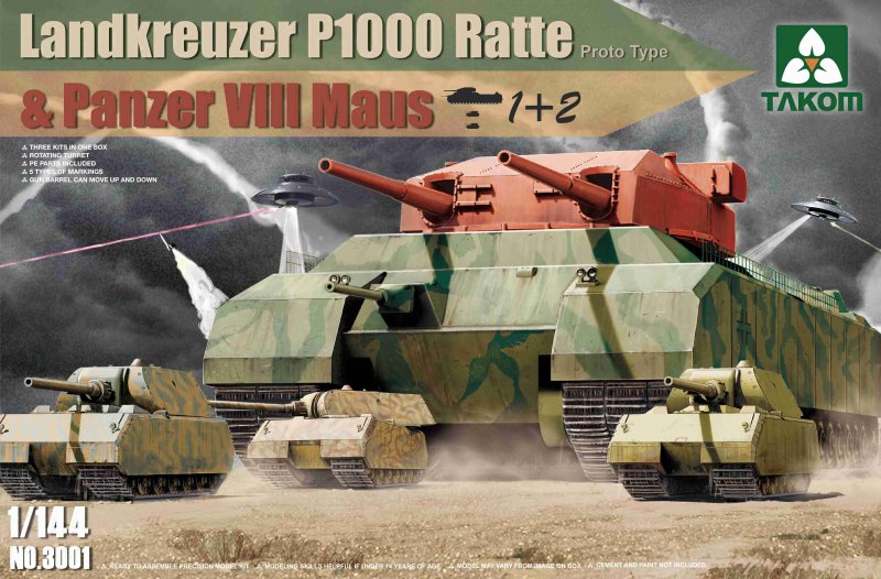 Landkreuzer P1000 Ratte (Prototype) & Panzer VIII Maus von Takom