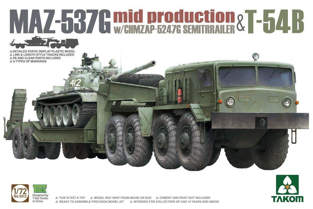 MAZ-537G  w/ChMZAP-5247G -  Semi-trailer mid production & T-54B von Takom