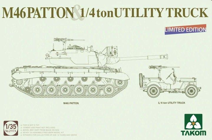 Medium Tank M46  Patton + 1/4 ton Utility Truck - Limited Edition von Takom