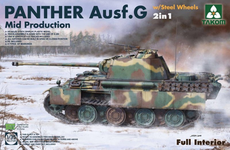 Panther Ausf.G Mid production w/Steel Wheels (2 in 1) von Takom