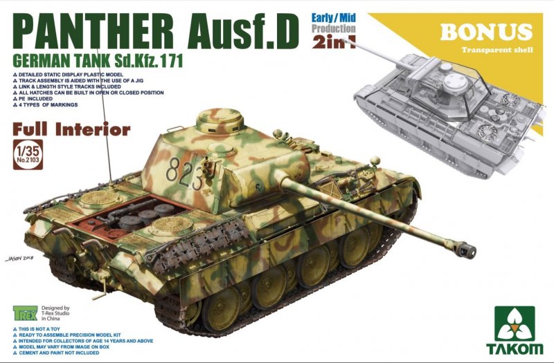 Sd.Kfz.171 Panther Ausf.D Early/Mid production w/full interior von Takom