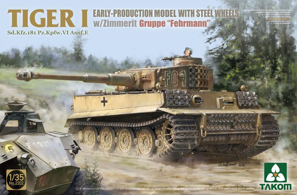 Tiger I Sd.Kfz.181 Pz.Kpfw.VI Ausf.E (Early Production with steel wheels w/Zimmerit Gruppe Fehrmann) von Takom