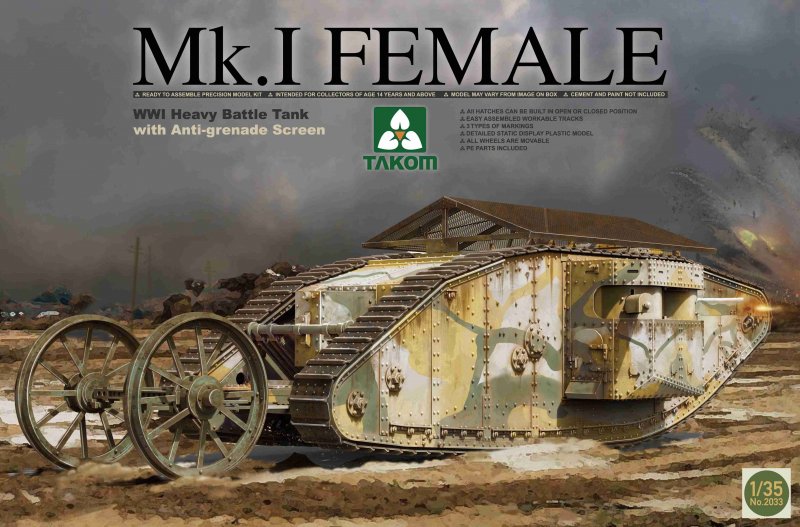 WWI Heavy Battle Tank Mk.I female with anti grenade screen von Takom