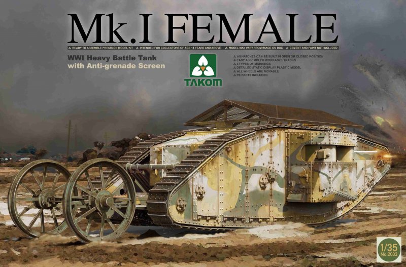 WWI Heavy Battle Tank Mk.I female with anti grenade screen WWI Heavy Battle Tank Mk.I female with anti grenade screen von Takom