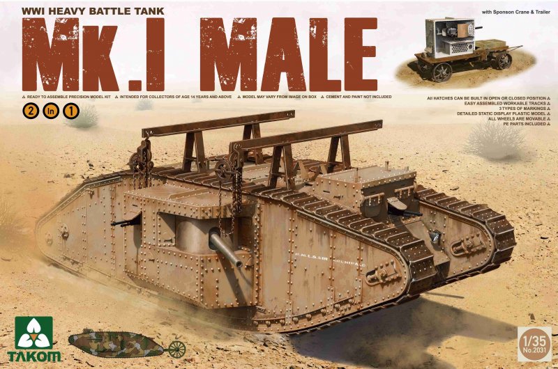 WWI Heavy Battle Tank Mk.I male 2in1 von Takom