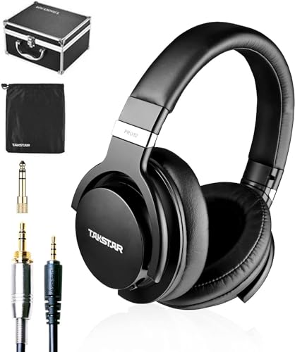 Takstar Over-Ear-Kopfhörer, Kabelgebunden, HiFi-Stereo, dynamisches Studio-Geräuschunterdrückung, 3-Bass-Anpassung, 10Hz-20kHz Frequenzgang für Musikstudio-Aufnahme-Überwachung von Takstar