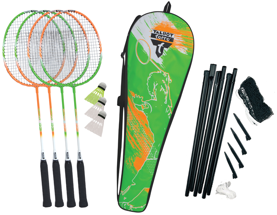 TALBOT torro Badminton-Set , 4 Attacker Plus, TALBOT torro Badminton-Set , 4 Attacker Plus, von Talbot torro