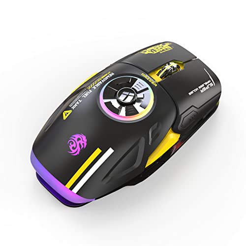 Taleas Gyro-Mouse, Kabellose Maus mit Spinner Funktion. LED Beleuchtung, 5 Funktionstasten, Wireless Bluetooth, Wiederaufladbar USB. Ergonomisch für Beste Produktivität - Schwarz von Taleas