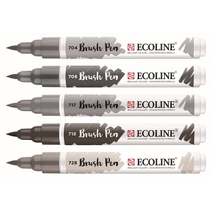 Talens ECOLINE® Brush-Pens silber, 5 St. von Talens ECOLINE®