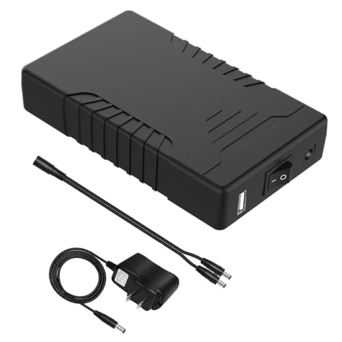 TalentCell Wiederaufladbare 36W 12V/6000mAh 5V/12000mAh DC Ausgang Lithium-Ionen-Akku für LED-Streifen, Band-Licht, CCTV-Kamera und mehr, Schwarz von TalentCell