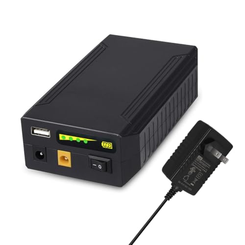 TalentCell Wiederaufladbare 72W 100WH 12V/8300mAh 9V/11000mAh 5V/20000mAh DC Ausgang Lithium-Ionen-Akku für LED-Streifen, Band-Licht, CCTV-Kamera und mehr, Schwarz von TalentCell