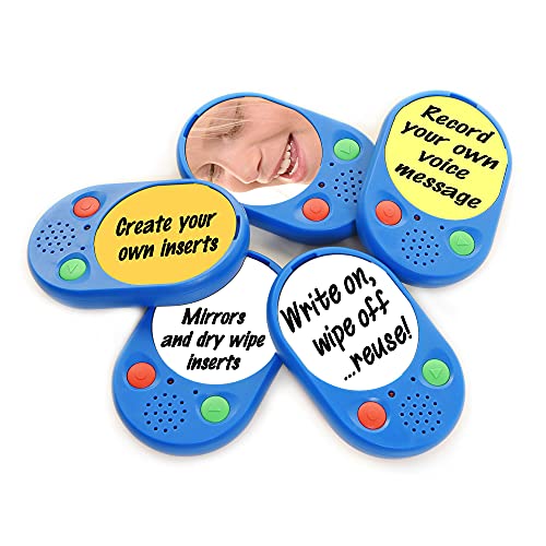 Talking Products, Voice Pads, Voice Recordable Sound Buttons, Fotorahmen mit Spiegel. 40 Sekunden. 5er-Pack. Perfekte Lernressource für Schulen und Kindergärten. Rede und Sprache von Talking Products