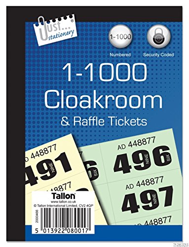 Atlona Schreibwaren Garderobe und Raffle Tickets 1-1000 von Tallon