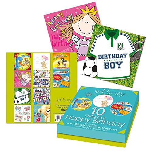 Tallon Just To Say Geburtstagskarten für Kinder (englische Aufschrift), 10 Stück von Tallon