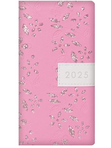 Terminplaner 2025, stilvolles rosa Glitzer-Blumendesign, schmal, weicher Einband, Wochenansicht Terminplaner 2025, stilvolles rosa Glitzer-Blumendesign, schmal, weicher Einband, Wochenansicht von Tallon