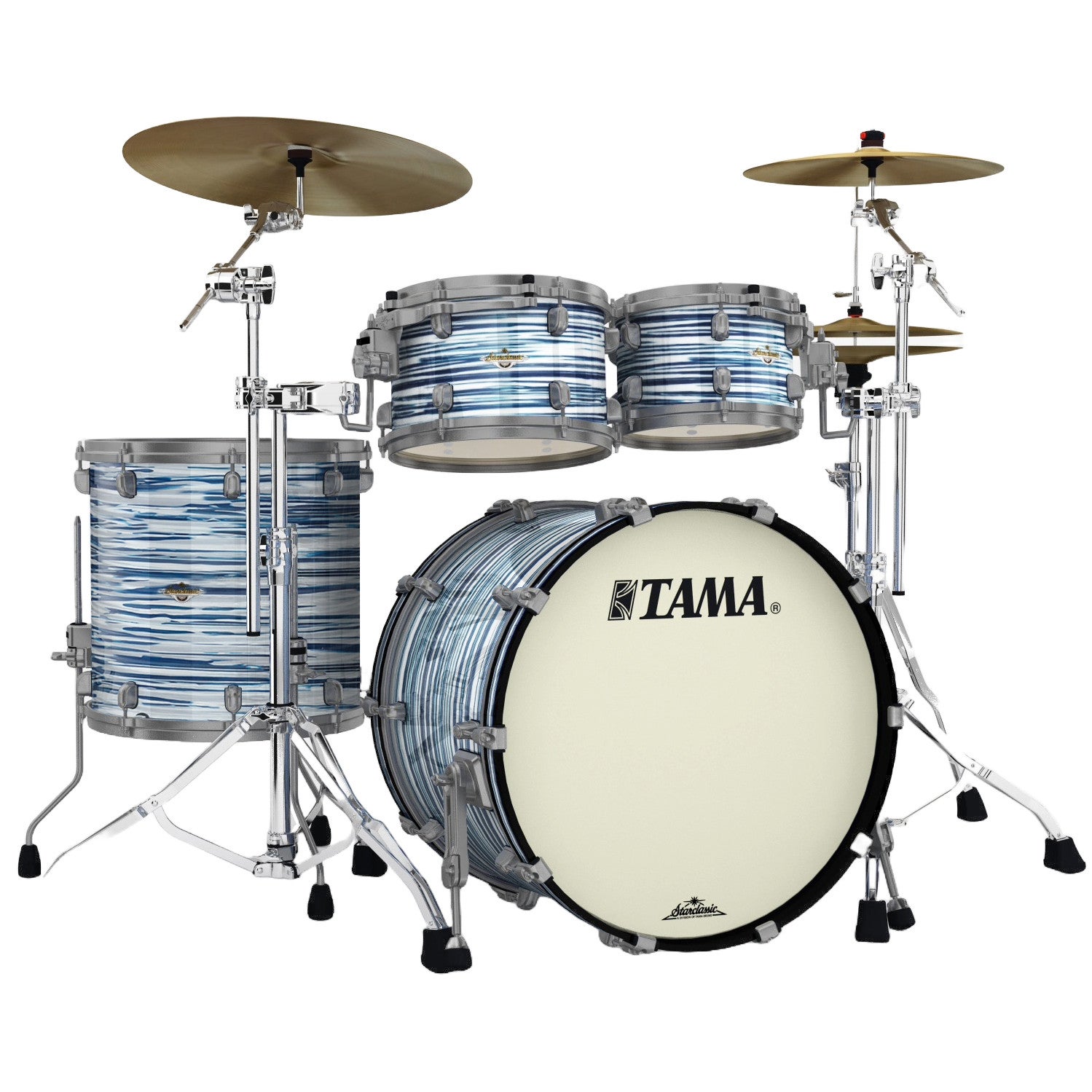 Tama MR42TZUS-BWO Starclassic Maple Blue & White Oyster 4-Piece Shell Set with Black Nickel Hardware Tama MR42TZUS-BWO Starclassic Maple Blue & White Oyster 4-Piece Shell Set with Black Nickel Hardware von Tama