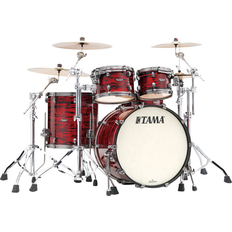 Tama MR42TZUS-ROY Starclassic Maple Red Oyster 4-Piece Shell Set with Black Nickel Hardware von Tama
