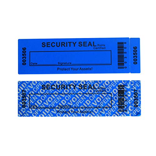 TamperSeals Group - 50 Stück 35 x 120 mm Blaue No Transfer Manipulationssichere Sicherheits Garantie Void Etiketten/Aufkleber/Sicherheitssiegel mit 1 Barcode & 3 Seriennummern TamperSeals Group - 50 Stück 35 x 120 mm Blaue No Transfer Manipulationssichere Sicherheits Garantie Void Etiketten/Aufkleber/Sicherheitssiegel mit 1 Barcode & 3 Seriennummern von TamperSTOP