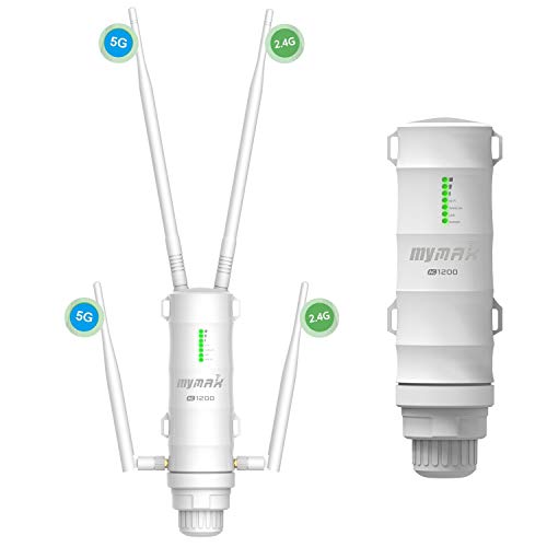 AC1200 Dualband 2,4 + 5GHz 1200 Mbit/s Outdoor WLAN Repeater/PoE Access Point/WLAN Verstärker/WiFi Range Extender/Wireless WiFi Antenna Aussenbereich (Wetterfestes, Hohe Reichweit 500m, WN572HP3) von TamperSeals Group