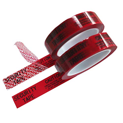 TamperSeals Group - 2 Rollen x 25mm x 50m 100% Total-Transfer Rot Sicherheitsklebeband Security Void Tape, Manipulationssicher Siegel-Klebeband von TamperSeals Group