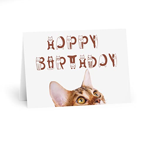 Bengalische Katze Geburtstagskarte Happy Birthday Karte mit einer bengalischen Katze von Tamworth Cards