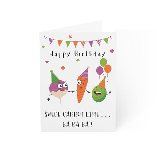 Lustige Geburtstagskarte - Schwede Karotte Limette - Happy Birthday Karte für sie - Geschenke von Frauen - Freundin Geburtstagskarte - Geschenkkarte - Lustige Karte für Ihn - Lustige Karte für Mama von Tamworth Cards