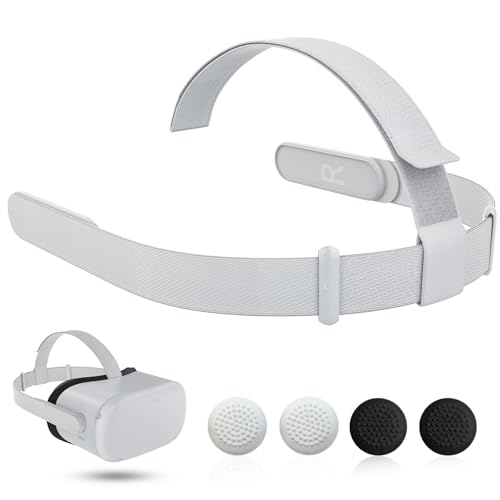 Kopfband für Meta Quest 2 Headset, TanReginal Ersatz-Kopfriemen für Oculus Quest 2 VR-Headsets mit 4 Controller-Joystick-Daumengriffkappen von TanReginal