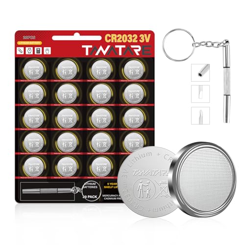 Tanatare 20 Stück CR2032 Knopfzellen mit 3-in-1 Mini-Schraubendreher, 3V Lithium Knopfzelle für Uhr, Schlüsselanhänger, Taschenrechner, 5 Jahre Haltbarkeit Tanatare 20 Stück CR2032 Knopfzellen mit 3-in-1 Mini-Schraubendreher, 3V Lithium Knopfzelle für Uhr, Schlüsselanhänger, Taschenrechner, 5 Jahre Haltbarkeit von Tanatare
