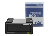 Overland-Tandberg RDX Laufwerkskit mit 500GB Kassette, extern, schwarz, USB3+, Speicherlaufwerk, RDX-Kartusche, USB 3.2 Gen 1 (3.1 Gen 1), HDD, UL 60950, CSA C22.2 No. 60950, IEC 60950/ EN60950 FCC 47CFR, part 15, class B, CISPR22, class B,..., 500 GB von Tandberg Data