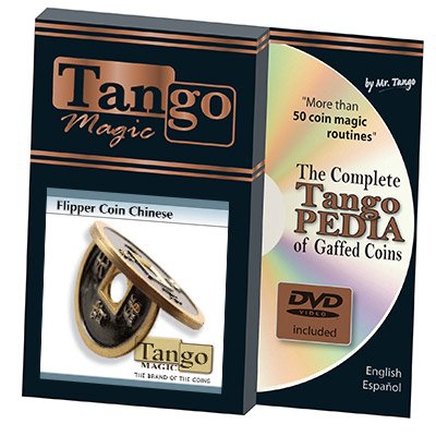 Flipper Chinese Coin Black (w/DVD) (CH012) by Tango - Trick von Tango Magic