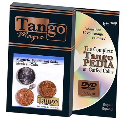 Scotch and Soda Magnetic Mexican Coin (w/DVD) (D0052) by Tango -Trick von Tango Magic