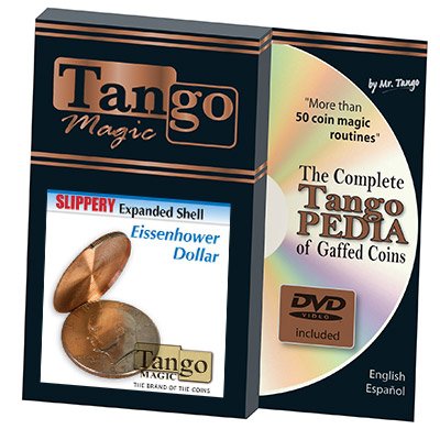 Slippery Expanded Shell Eisenhower Dollar (w/DVD)(D0090) by Tango - Trick von Tango Magic