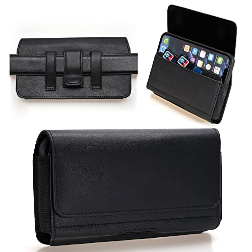 PU Leder Handy Gürtel Holster Halter Pouch Gürtelclip Loop Cover Case für Samsung Galaxy A23 A14 A13 A12 A05S A04S S24 Ultra S23 Ultra S21 Ultra, Redmi Note 12 A2, Moto E13, Honor X6a OnePlus 12 von Tangostu