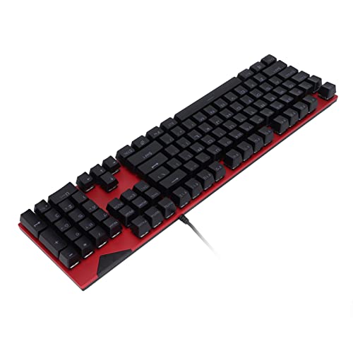 104 Tasten Mechanische Tastatur Kabelgebundene USB-Computer-PC-Gaming-Tastaturen mit Rotem Hot-Swap-Schalter / 20 Monochromatische Modi für Win XP, für Win 7, für Win 8, für Win von Tangxi