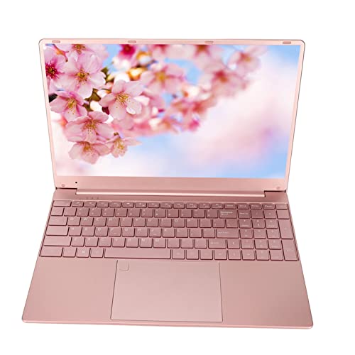 15,6 Zoll Rosa Laptop für Windows11, Quad Core CPU, Tragbarer, Ultradünner FHD Laptop mit Numerischer Tastatur mit Fingerabdruck Hintergrundbeleuchtung, für Business Gaming von Tangxi