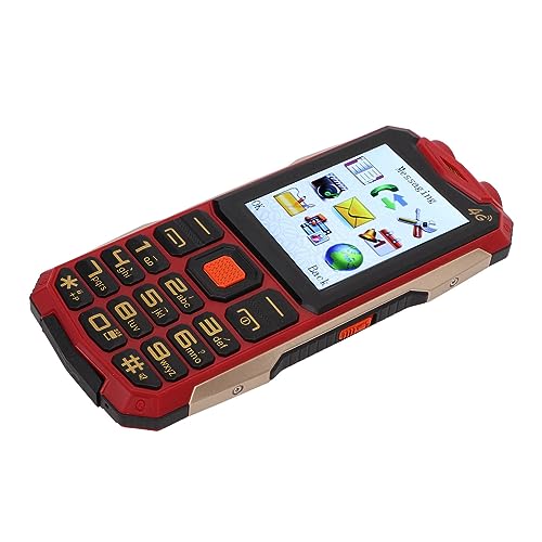 2G GSM Senior Handy, 2,8 Zoll Lautsprecher ältere Mobiltelefone, Großer Bouton, SOS-Taste, Sprach übertragung, Dual-SIM-Slots, 300000 Kamera, Taschenlampe (Rot) von Tangxi