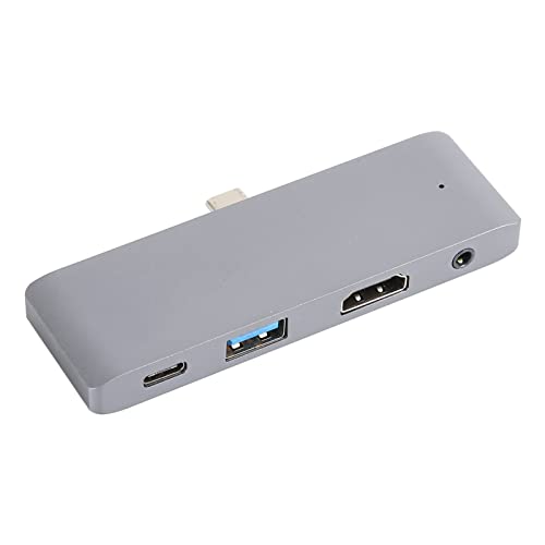 4-in-1-USB-C-Hub-Multiport-Adapter, USB C auf USB C/USB 3.0 / HDTV/AUX 3,5-mm-Dockingstation, PD2.0-Ladegerät/4K bei 30 Hz, HDMI-Konverter, USB-C-Splitter für OS X Tablet Pro von Tangxi